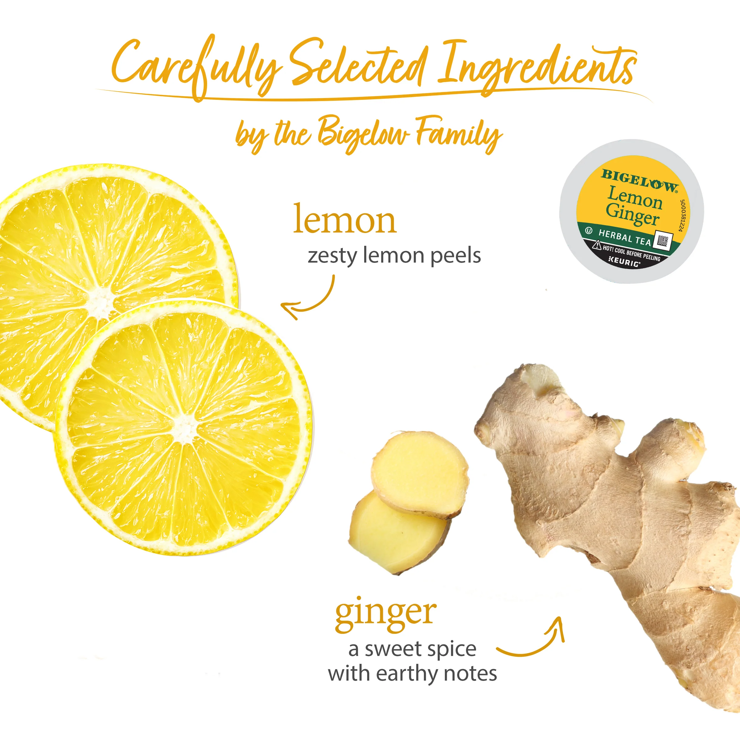 Lemon Ginger Herbal Tea K-Cup® Pods 12 Count - Image 3