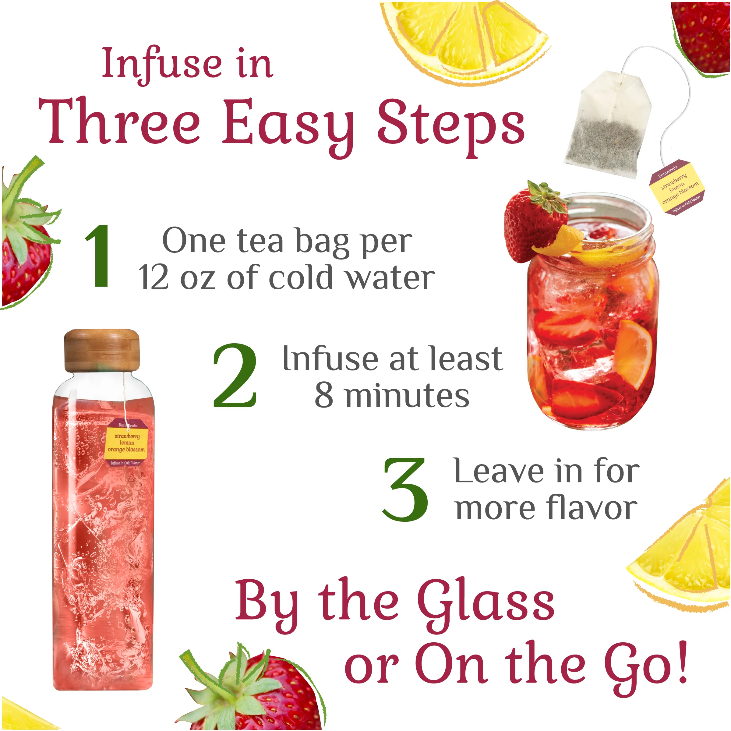 Strawberry Lemon Orange Blossom Cold Water Infusion - Image 9