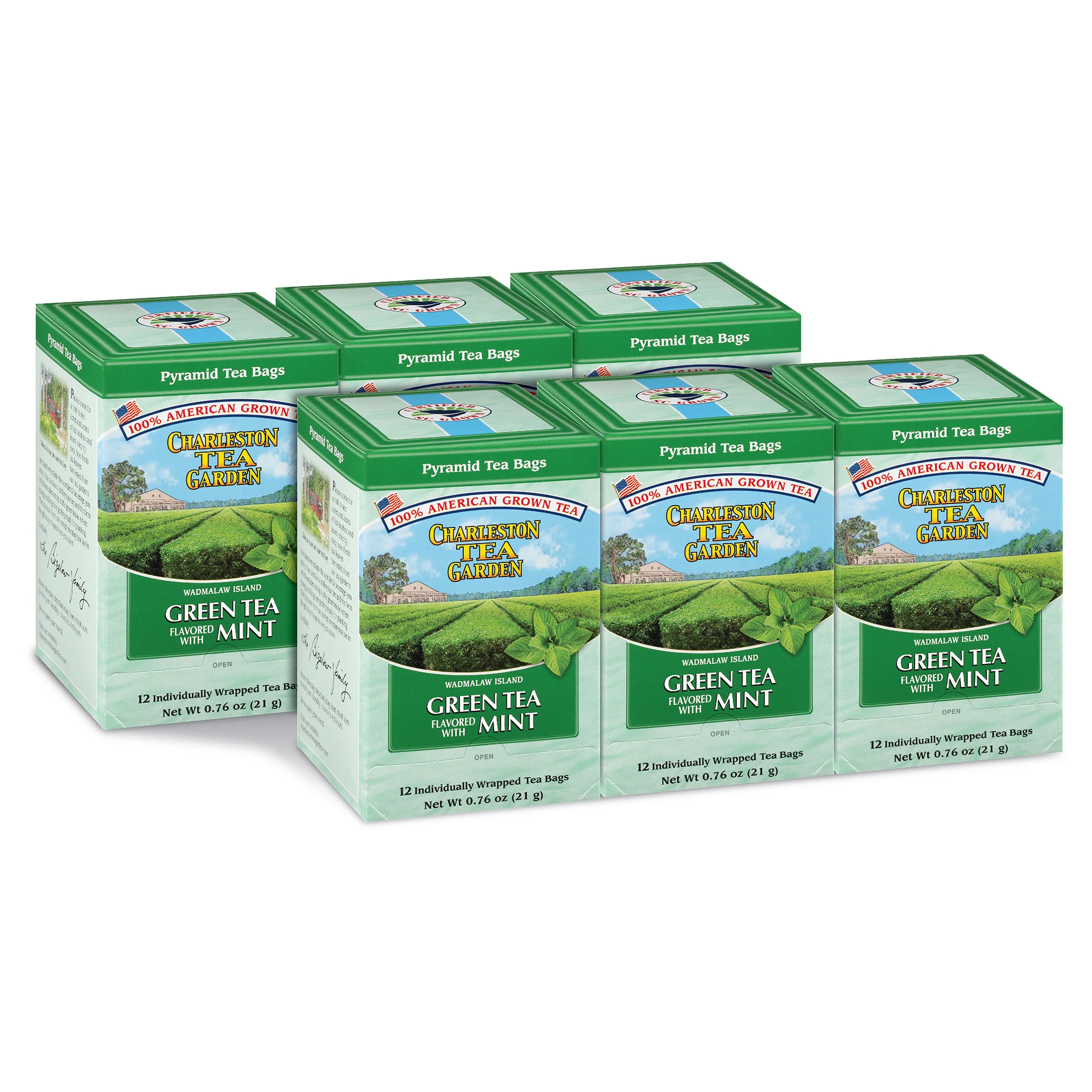 Wadmalaw Island Green Tea with Mint Pyramid Bags - Image 5
